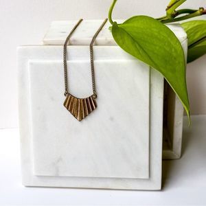 Pleated Arrow Pendant Necklace